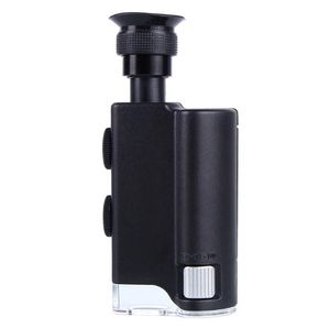 Mini Handheld Microscope 200X-240X Portable Loupes with LED Light UV Lamp Loupe Zoom Magnifier Wide Angle Jewelry Magnifying Glass