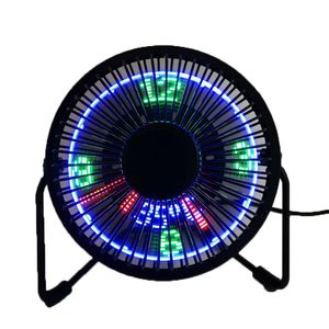 Ventilatore da tavolo da 4 pollici Girevole a 360 gradi Mini condizionatore d'aria portatile ricaricabile tramite USB con display della temperatura dell'orologio Sollievo per le giornate estive