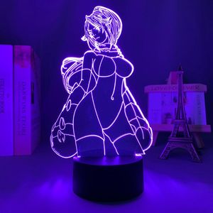 Night Lights Anime Lampa 3D Bleach Yoruichi Shihouin do sypialni Decor Nightlight Cool Prezent Urodzinowy Akrylowy Led Light