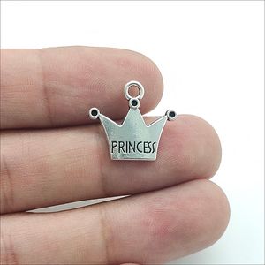 ロット 100 個プリンセスクラウンアンティークシルバーチャームペンダントジュエリー DIY ネックレスブレスレットイヤリングレトロスタイル 16*19 ミリメートル DH769