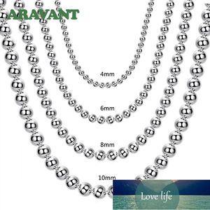 925 Silver 4MM/6MM/8MM/10MM Bead Chain Necklace For Men Women Fashion Jewelry Factory price expert design Quality Latest Style Original Status
