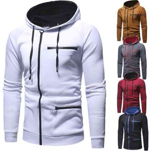 Slim Zipper Men's Casual Cardigan Hoodies Autumn Fleece Hoody Sweatshirts Winter Running Jackets Sportswear S-3XL 210819