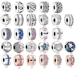 925 Sterling Silber Herz Runde Perlen Verschlüsse Original Charm Armband Feste Schnalle Für Frauen DIY Mode Silber 925 Schmuck Machen