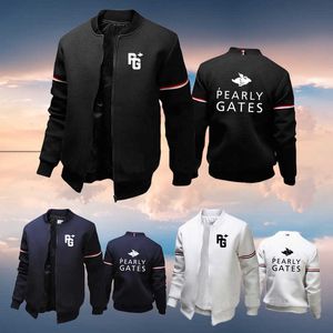 Pearly Gates Print Män Höst och Vinter Design Coat Casual Outdoor Baseball Toppar Man Slim Fit Sport Zipper Koreanska Jacka 211013