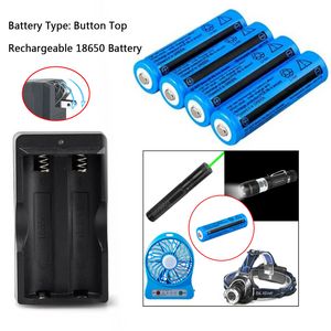 4PCS Rechargeable 3000mAh Li-ion Battery 3.7v BRC 11.1W for Flashlight Headlamp Laser Pen+ 1X 18650 Dual Charger