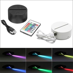 Wholesale usb cable with switch for sale - Group buy LED Lamp Base RGB Lights Touch Switch Modern Black USB Cable Remote Control Night Light Acrylic lamps Assembled Bases