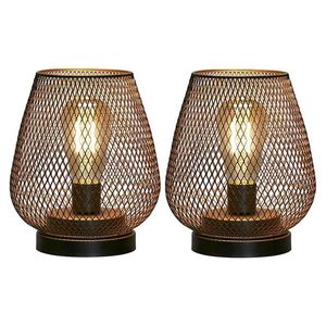 Lampy stołowe Metalowa lampa klatka, akcent bezprzewodowy z żarówki LED Bateria do wesela ogrodowa (kształt jaj)