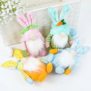 Ostern gesichtsloser Zwerg-Kaninchen-Puppe, handgefertigt, wiederverwendbar, Heimdekoration, Frühlings-Hängehasen-Ornamente, Kinder-Geschenk