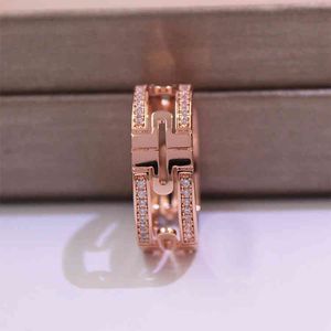 Hot Selling High Quality Fashion Jewelry Bvri New Hollow Out Paper Clip Ring Diamond Inlaid Female Rose Gold Sky Star Index Finger Net Red Rings Couple