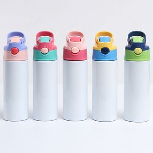 12oz sublimação garrafas retas copos de garrafas kids 316 bottores de bebê de aço sbowless bebendo tumbler parede dupla alimentação de alimentação de vácuo