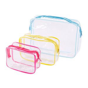 New Transparent Make Up Organizer Bath Wash Bags Storage Bag Zipper Various Color Specifications Convenient Water Proofing DH8475