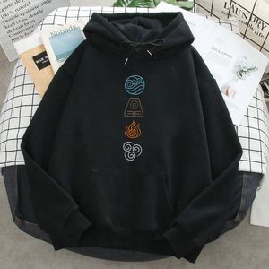 남자의 후드 스웨터 긴 소매 hoody 아바타 마지막 에어 벤더 인쇄 양털 가을 봄 캐주얼 남성 느슨한 풀오버