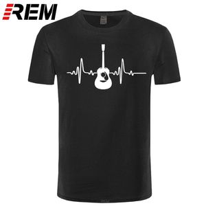 Gitarr T Shirt Music Fashion O-Neck Casual Tshirt Homme 100% bomull Andningsbar Fitness Top Hip Hop T-shirt Män 210706