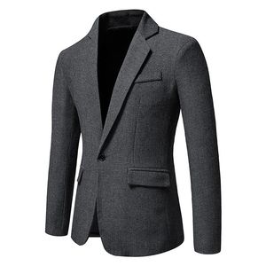 メンズスーツブレイザーズ2021ファッションボタンアップ長袖ポケットとの襟を倒すビジネスメンロパホンブレ