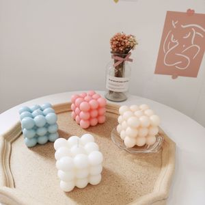 Bubble Candle Cube Wax Soja Cute Peparda Świece Aromaterapia Mały Relaksujący Prezent Urodzinowy Home Decor HY0027