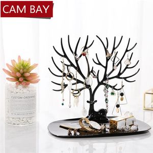 Black White Red Deer Earring Tree Stands Jewelry Stand Rings Earrings Necklace Organizer Gift Display Accessories Holder