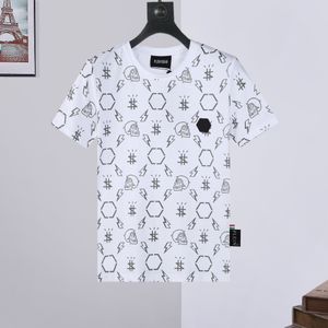 プレインベアTシャツ丸い首SSストーンメンズTシャツラインストーンスカルメンズTシャツクラシック高品質トップティーPB 16574