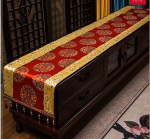 Custom Luxury Jacquard Silk Satin Universal Dust Cover Cloth Rectangle Coffee Dining Table Runner TV Cabinet Dustproof Covering