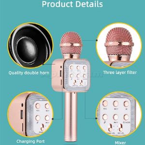 Karaoke Microphone Handheld Wireless Microphone Vocal Speaker Microfone Bluetooth Professional Recording Micro Portable Home KTV W1818 High Quality