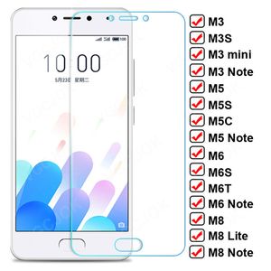 Meizu M5 M6メモM3 Mini M8 Lite GlasスクリーンプロテクターM3S M5S M5C M6S M6S M6S M6Tの安全保護フィルムケースのための9D HD強化ガラス