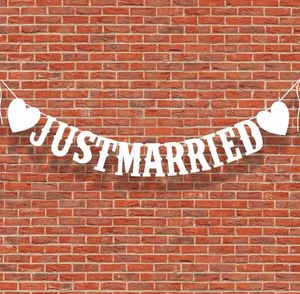 300 Stück Just Married Happy Birthday Bunting Flags Brief Hängende Girlanden Pastell String Banner Babyparty Party Hochzeit Dekor SN2265