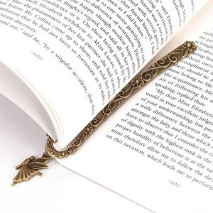 Bookmark 2021 Fashion Retro Alloy Bookmarks Fairy Pattern Pendant Stationery Book Accessories