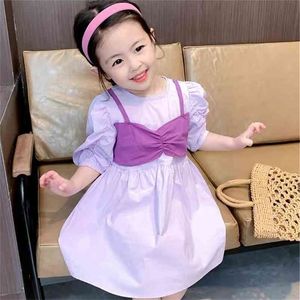 Lato Arrival Girls Fashion Princess Bow Dress Dzieci Sukienki bawełniane dla 210528