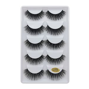 G80-G811 Cílios Falsos Fake Lash 3-D Espessura Ilhas Neutras 5 Pares Uma Embalagem Set G807 São Estilos de Mistura Cada estilo Tem Diferente Comprimento Para Opções Faux Cils