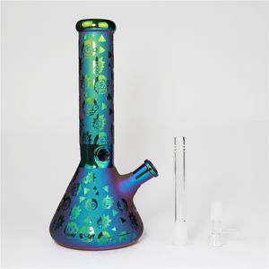 11 inch Thick Glass Bong Water Pipes Colorful Hookah Smoking Pipe Filter Beaker Bubbler W/ ICE Catcher Handmade Hookahs With Downstem And Bowl