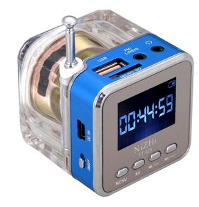 Wholesale tt lcd resale online - 2021 LED Crystal Mini Speaker TT LCD Display MP3 Music Player support Micro SD TF USB Disk FM Radio mix color