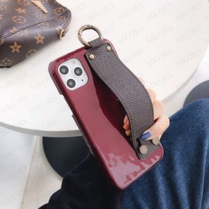 Flower Wrist Band Telefon Väska till iPhone 12 Mini 12Pro 11 PRO X XS MAX 11PRO 8 8PLUS 7 7PLUS 6 6S Baklucka för Samsung S10 S20 Ultra S21 S9 S8 Plus Galaxy Not 9 10 20 20