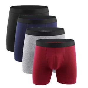 Europa tamanho algodão homens underwear pugilista longa perna pugilistas homens macho calcinha cuecas masculinas deslizamento calzoncillos hombre boxershorts lj201109