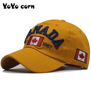 I Love Canada New Washed Katoen Baseball Cap Snapback Hoed voor Mannen Dames Dad Borduurwerk Casual Hoeden Casquette Hip Hop Caps