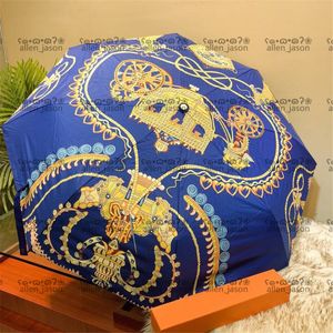 Niebieskie Królewskie Parasole Hipster Automatyczne składane Luksusowe parasole najwyższej jakości Designer podróży na zewnątrz Wielofunkcyjne parasole słońca