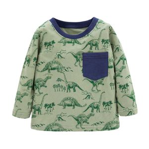 Jumping meters Arrival Fashion Boys T shirts Applique Train Cotton Lovely Baby Clothes Long Sleeve Girls Tees Clothing 210529