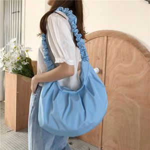 Wholesale big nylon shoulder bag totes for sale - Group buy Solid Color Nylon Shoulder Bags For Women High Capacity Crossbody Summer Lady Travel Handbags Shopping Big Totes Waist