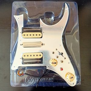 Vorverdrahteter HSH Mirror Silver Schlagbrett Alnico Humbucker Zebra Pickup 7-Wege-Schalter 20 Multifunktions-Schweißkabelbaum