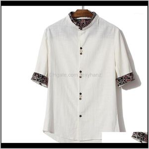 Męskie Koszule Lato Biała Bawełna i Pościel Tkaniny Koszula Mężczyźni Azjatycki Rozmiar S 5XL Black Shirts1 Mwmst Fe5sh