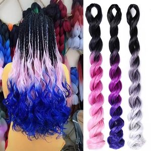 Extensão Do Cabelo 22 venda por atacado-2022 mulheres moda crochet tranças de cabelo trançando onda profunda sintética polegadas