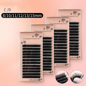 グラフト睫毛シングル密な列丸まつげが植えられたまつげのスーパー柔らかい自然な厚い偽のアイラッシュ