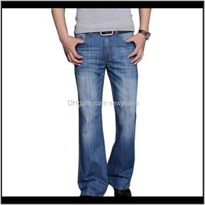 Odzież Odzież Drop Delivery 2021 Mężczyzna Big Boot Cut Leg Flared Luźne Fit High Paist Mężczyzna Designer Klasyczne Dżinsy Dżinsy Spodnie Bell Dolne I8Q