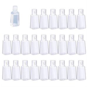 30ml 60ml Empty Clear Bottle Refillable Plastic Bottles with Flip Cap Cosmetic Container for Hand Sanitizer Liquid Sample