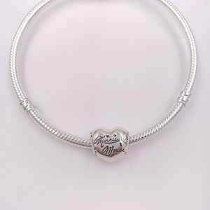 925 Sterling Silver Smycken Göra Clearance Försäljning Pandora Disiny Miny Mouse Signatur Charm Kedjor Bead Armband för Heart Necklace för Kvinnor DIY 7501057370329P