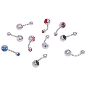 Outros 10pcs 14g colorido color misto duplo umbigo jóias de jóias corporais piercing sexy