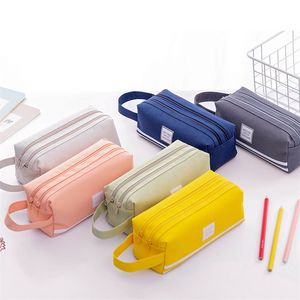 Colorful Large Capacity Pencil Case Bags Kawaii Korea Fabric Pen Box Pouch School Office Stationary Supplies PHJK2105