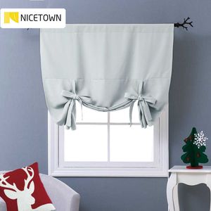 Wholesale small window curtain rod for sale - Group buy NICETOWN PC Tie Up Shade Rod Pocket Blackout Curtain Modern Solid European and American Style for Kitchen Small Window