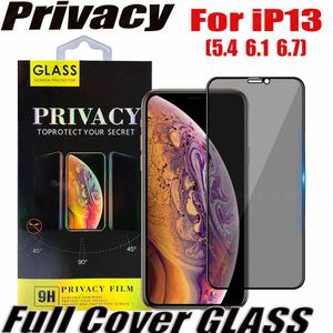 Privacy Anti-peeping anti-spy Full Cover Tempered Glass screen protectors Film For iPhone 14 13 12 11 Pro max XR XS SAMSUNG A72 A52 A42 A32 A22 A12 A02S 5G with retail box