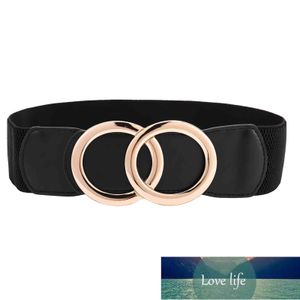 Women Gold Belt New Elastic Double Ring Belts for Women Metal Buckle Wide Ladi Stretchy Waistband Drs Female Factory price expert dign