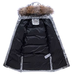 Children's down jacket girls' medium-length big children's bright face Western style baby's clothing H0910