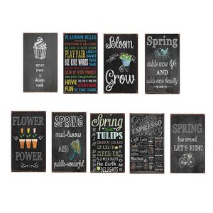 Wholesale tin letter signs resale online - Letter Flower Retro Metal Sign Family Bar Club Restaurant Fitness Place Wall Decoration Board Newspaper Metal Tin Sign x30cm